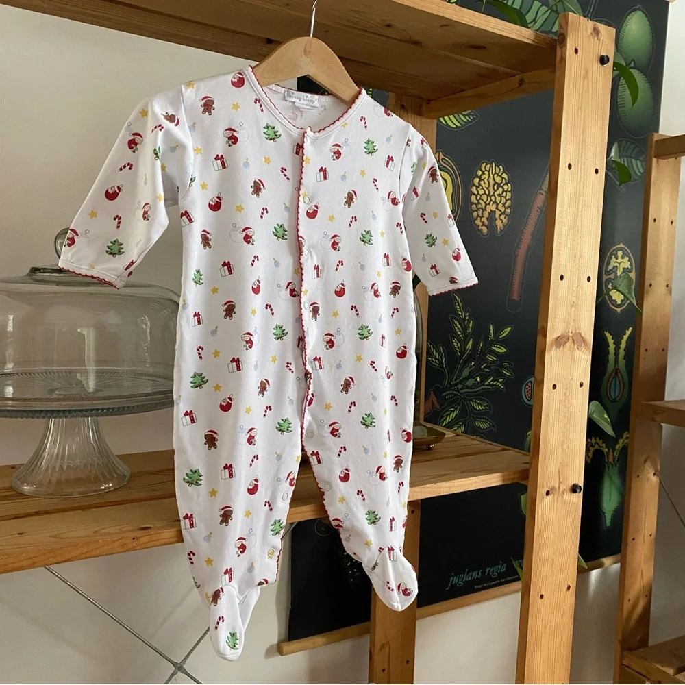 Kissy Kissy Christmas Print Pima Cotton Footie Romper 6-9 months